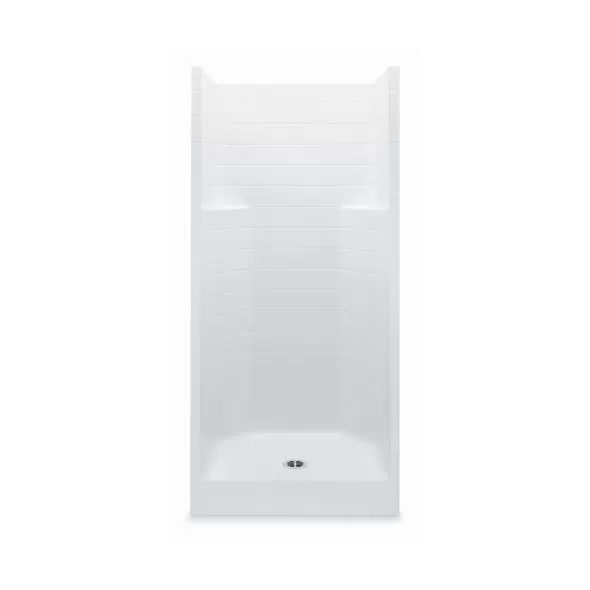 3-1/4" 42" x 34" x 76" AcrylX Applied Acrylic Textured/White 1-Piece Everyday Series with Center Drain Shower Stall | AQT1423CTCWH