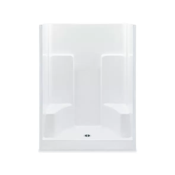 3-1/4" 60" x 35" x 72" AcrylX Applied Acrylic Smooth/White 1-Piece Everyday Series with Center Drain Shower Stall | AQT1603SGWH