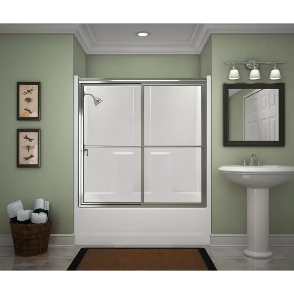 2" 60" x 30" x 72" AcrylX Applied Acrylic Smooth/White 1-Piece Everyday Series with Right Drain Tub Shower | AQT260330RWH