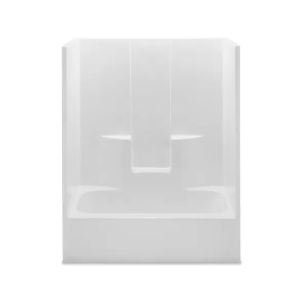 2" 60" x 32" x 72" AcrylX Applied Acrylic Smooth/White 1-Piece Everyday Series with Left Drain Tub Shower | AQT2603SGLWH