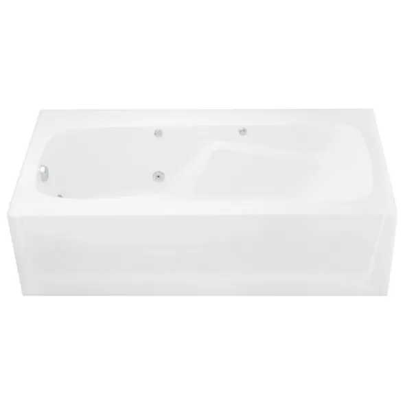 2" 36" x 20" x 72" AcrylX Applied Acrylic Textured/White 1-Piece Soaker Everyday Series with Left Drain Bathtub | AQT2720SKLWH