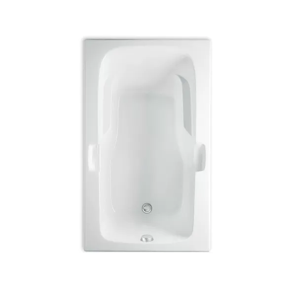 2" 60" x 36" x 21-1/2" Cast Acrylic White 1-Piece Soaker Montrose I - Elements Series with Universal Drain Bathtub | AQT4160620VWH