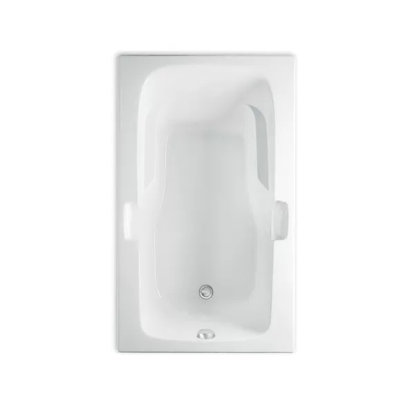 2" 72" x 36" x 21-3/4" Cast Acrylic White 1-Piece Soaker Montrose II - Elements Series with Universal Drain Bathtub | AQT4272620VWH