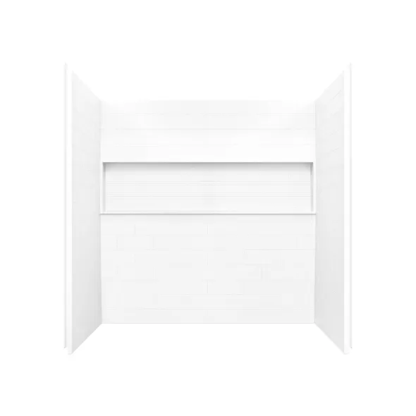 30" x 60" x 60" x 1-1/4" Composite White 4-Piece Tub NexTile Series Wall Set | BTZ041500000