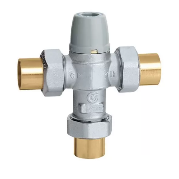 3/4" Sweat Lead-Free Brass 150 psi 5213 Series Scald Protection Point-of-Use Thermostatic Mixing Valve | CAF521359A