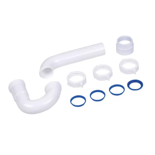 1-1/2" Slip Joint White Polypropylene Tubular P-Trap | DERP9703WBG