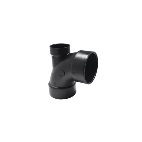 3" x 3" x 2" Black ABS 90 Degrees with Low Heel Inlet Elbow | DWA90332LHI