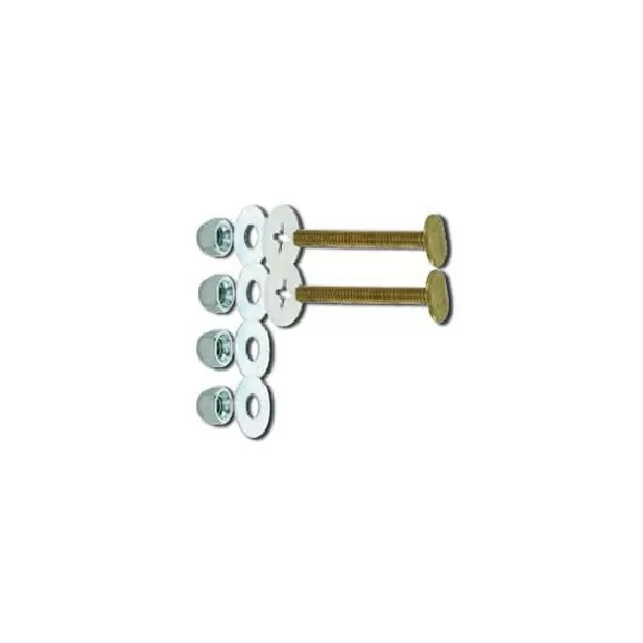1/4" x 2-1/4" Solid Brass (4) Nickel-Plated Open End Nuts Closet Bolt Set | EZE40021