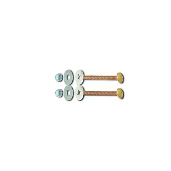 1/4" x 3-1/2" Brass (2) Nickel-Plated Open End Nuts Closet Bolt Set | EZE40025