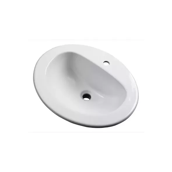 21" x 17-7/4" x 8-1/8" Vitreous China White 1-Hole Maxwell Series Self Rimming Bathroom Sink | GBR12831CH