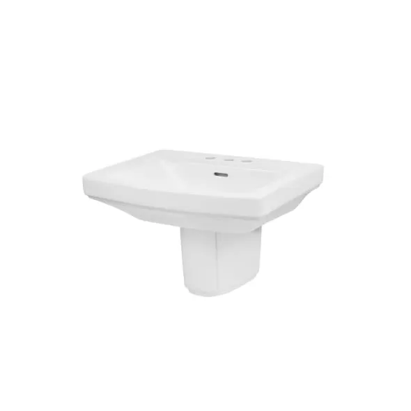 1-1/4" 21-1/4" x 18-1/8" x 17-3/8" Vitreous China White Hinsdale Series with Shroud Bathroom Sink | GBRG0013505