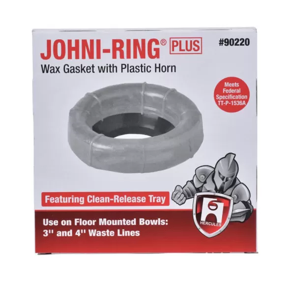 Tan Petroleum Wax Plastic Horn with Horn For 3 or 4" Waste Lines Wax Ring | HER90220