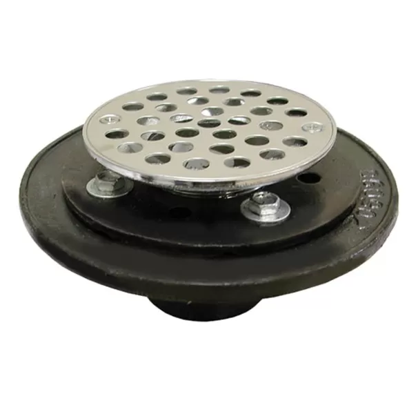 2" 6-1/2" Pan Cast Iron Round No-Hub with Strainer Shower/Floor Drain | JSCD60103