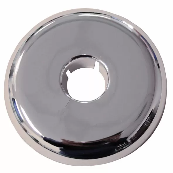 1-1/4" CTS 3.308" Chrome Plastic Flexible Split Floor and Ceiling Plate | JSCF06124