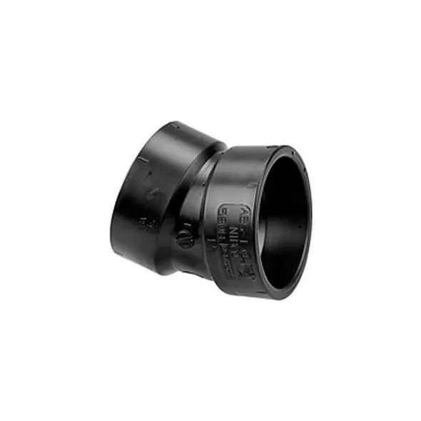 4" Hub Black ABS 22-1/2 Degrees Elbow | DWA22S040
