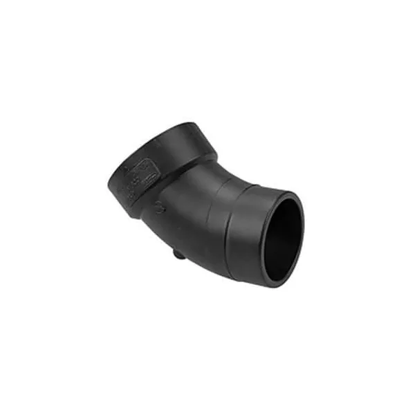 4" Spigot x Hub Black ABS 45 Degrees Elbow | DWA45ST040
