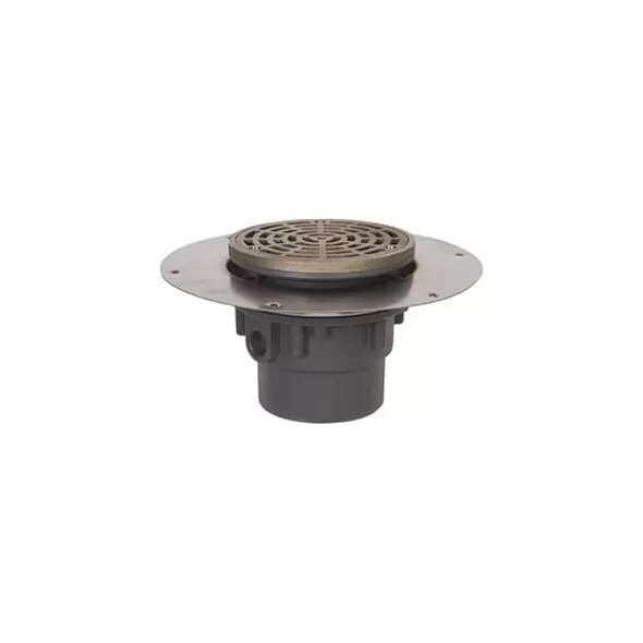 2" x 3" Round PVC Gray 822 Series Floor Drain Adjustable Complete Assembly | SIO8222PNR