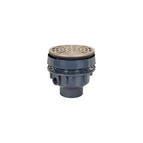 2" x 3" Round PVC Gray 832 Series Floor Drain Adjustable Complete Assembly | SIO83225PNR