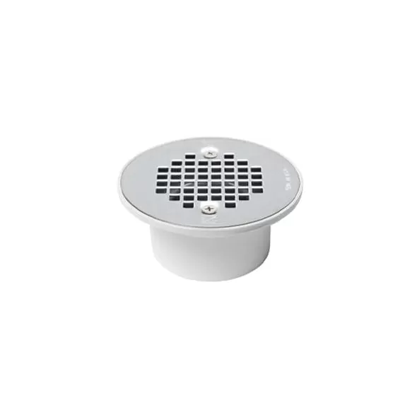 2" x 3" Round PVC White 840 Series Solvent Weld Floor Drain | SIO8402P