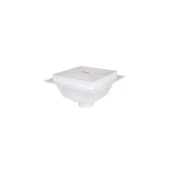 2" Hub PVC White Square 861 Series Floor Sink Only | SIO8612PX