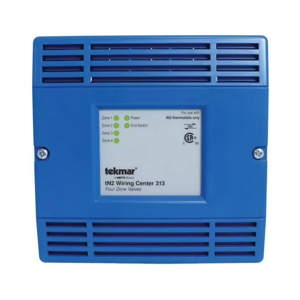 Blue ABS/Polycarbonate 4-Zone Zone Valve tN2 Wiring Center | TEK313