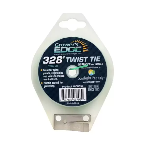 Grower's Edge Green Twist Tie Dispenser w/ Cutter - 328 ft