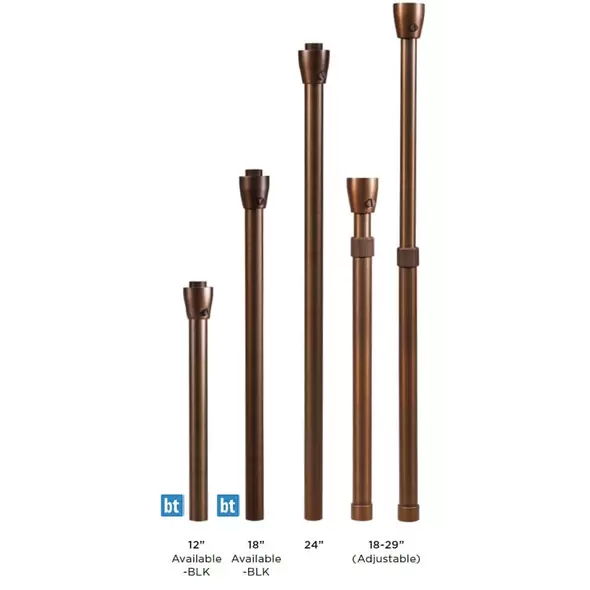 Alliance Outdoor Lighting Area Light Stem, 1.6" x 12" Aged Brass For Bi-Pin G4 150 Lumens 20 W Halogen Lamps | ALSTEM12