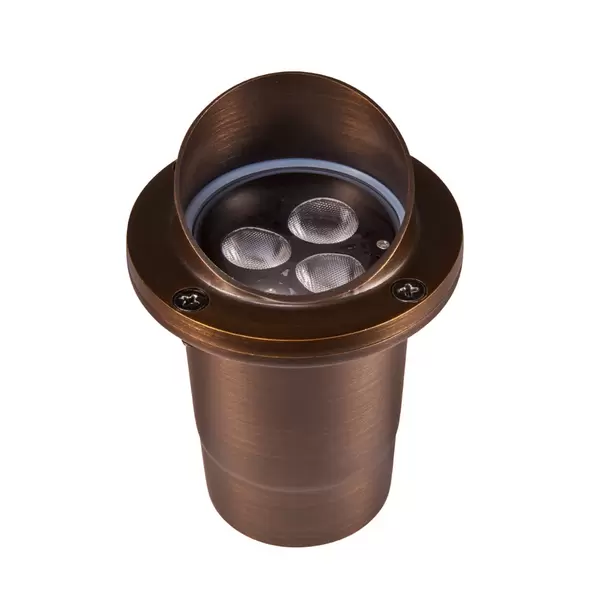 Alliance Outdoor Lighting In-Ground Well Light, 6W Ceramic Bi-Pin MR-16 LED Aged Brass GL100 Series | AOLGL100LED6W