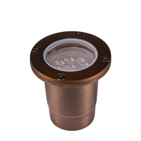 Alliance Outdoor Lighting In-Ground Well Light, 4W Ceramic Bi-Pin MR-16 LED Aged Brass GL150 Series | AOLGL150LED4W