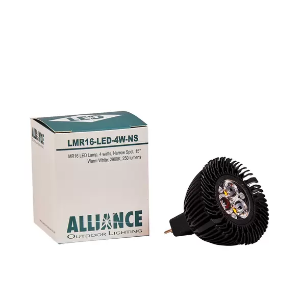 Alliance Lighting Lamp, 4W MR-16, 250 Lumens 2900K Cree XPE LED 15 Degrees Degrees Narrow Spot | AOLLMR16LED4WNS