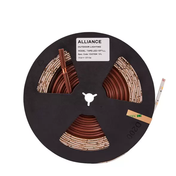 Alliance Outdoor Lighting Tape Light, 8W 2700K LED 15' | AOLTAPELED15FTLL