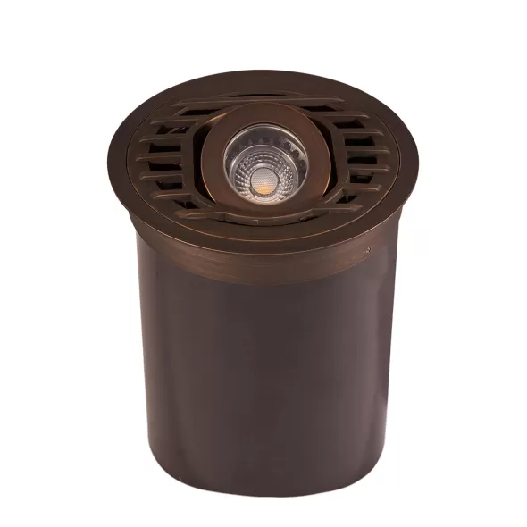 Alliance Outdoor Lighting In-Ground Well Light, 35W Ceramic Bi-Pin MR-16 Halogen Aged Brass ABS | AOLWL300
