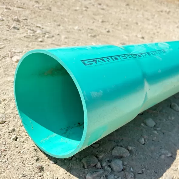 6" x 20'Bell End PVC Green SDR-35 Solid Sewer Pipe | BEP060D3034SX20