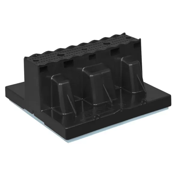 8-7/8" x 8-7/8" x 4-1/2" Black Polypropylene Copolymer RTB01 Series Adjustable Pipe Support | IPSRTB01