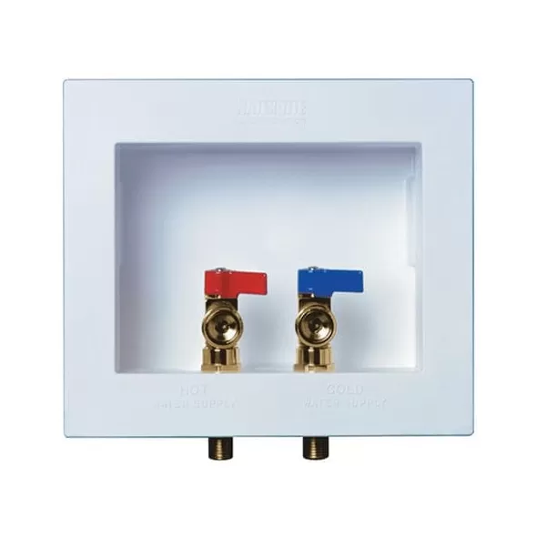 IPS WASHING MACHINE OUTLET BOX INSTALLED BRASS VALVE QUARTER TURN WIRSBO 1/2" | IPSW2711