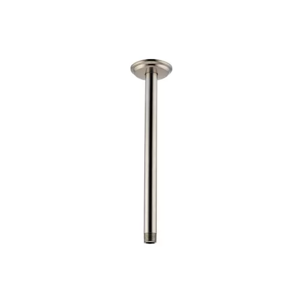 1/2-14 NPT 12" Brushed Nickel Brass For Pfirst Series Showerhead Shower Arm and Flange | PPF01512CK