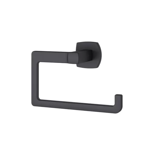 7" x 4-23/32" Matte Black Metal Deckard Series Towel Ring | PPFBRBDA1B