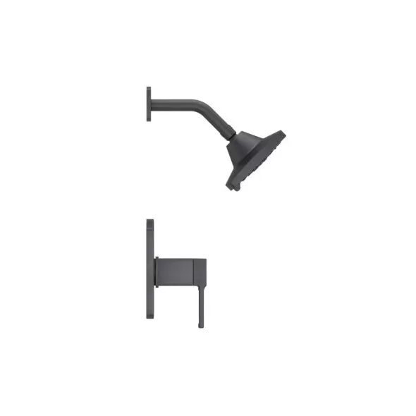 1/2" NPT 5-5/16" x 3-15/32" Metal Matte Black Multi-Function 1-Handle Deckard Series Shower Only Trim | PPFLG897DAB