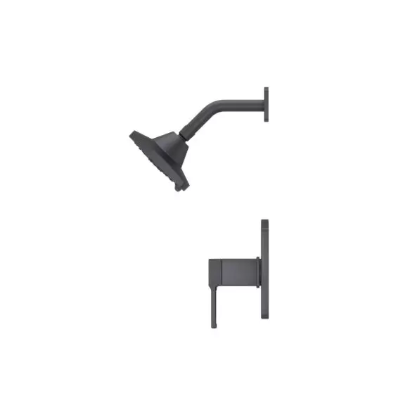 1/2" NPT 5-5/16" x 3-15/32" Metal Matte Black Multi-Function 1-Handle Deckard Series Shower Only Trim | PPFLG897DAB