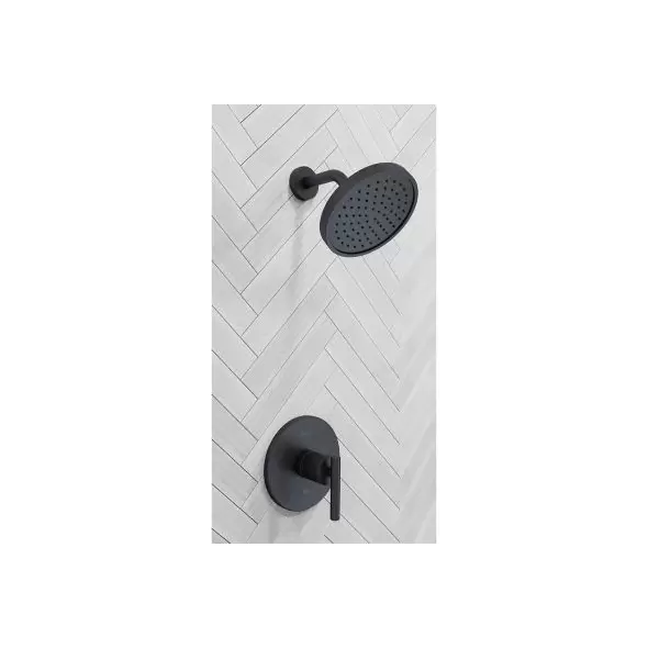 1/2" NPT 3.78" Metal Matte Black 1-Handle Contempra Series Shower Only Trim | PPFLG897NCB