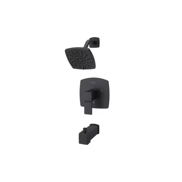 1/2" NPT 5-5/16" x 3-15/32" Metal Matte Black Multi-Function 1-Handle Deckard Series Tub and Shower Trim | PPFLG898DAB