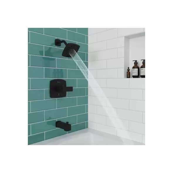1/2" NPT 5-5/16" x 3-15/32" Metal Matte Black Multi-Function 1-Handle Deckard Series Tub and Shower Trim | PPFLG898DAB