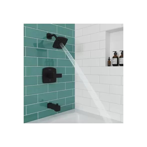 1/2" NPT 5-5/16" x 3-15/32" Metal Matte Black Multi-Function 1-Handle Deckard Series Tub and Shower Trim | PPFLG898DAB