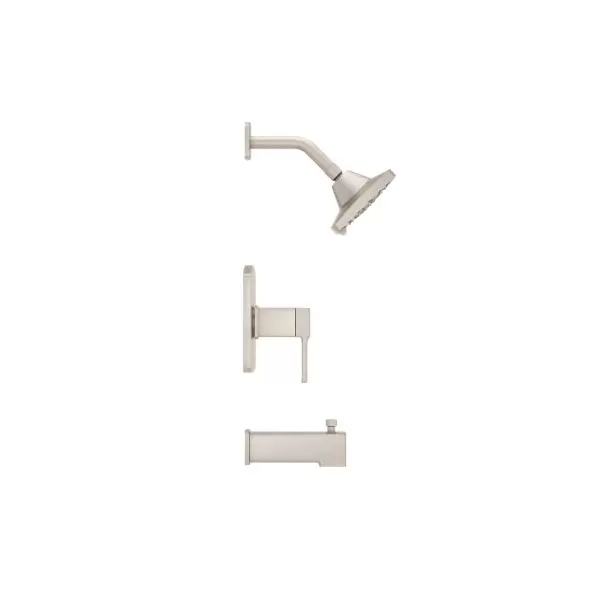 1/2" NPT 5-5/16" x 3-15/32" Metal Brushed Nickel Multi-Function 1-Handle Deckard Series Tub and Shower Trim | PPFLG898DAK