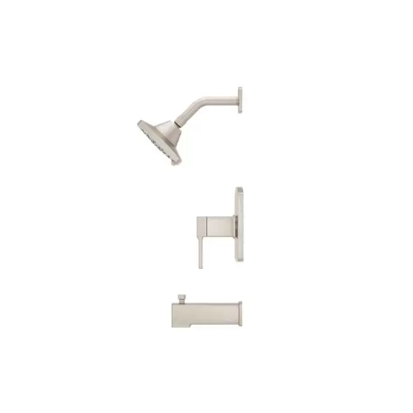 1/2" NPT 5-5/16" x 3-15/32" Metal Brushed Nickel Multi-Function 1-Handle Deckard Series Tub and Shower Trim | PPFLG898DAK