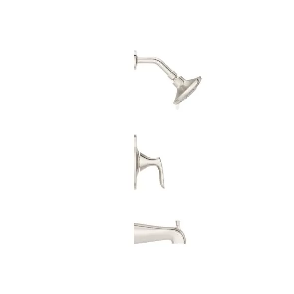 3-7/32" x 4-5/32" Metal Brushed Nickel 1-Handle Weller Series Tub and Shower Trim | PPFLG898WRK