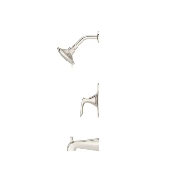 3-7/32" x 4-5/32" Metal Brushed Nickel 1-Handle Weller Series Tub and Shower Trim | PPFLG898WRK