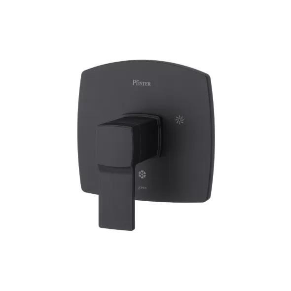 1/2" NPT Matte Black Metal For 0X8 and JX8 Valves Deckard Series 1-Handle Tub and Shower Valve Only Trim | PPFR891DAB