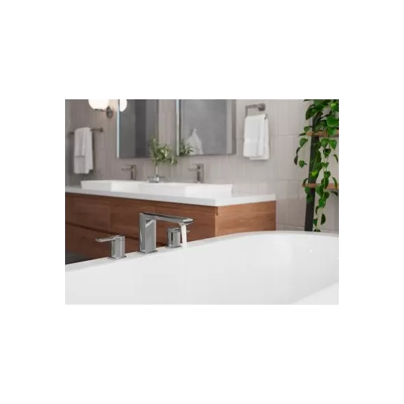 1/2" 2-15/32" x 5-23/32" Metal Polished Chrome 2-Handle Deckard Series Roman Tub Trim | PPFRT65DAC