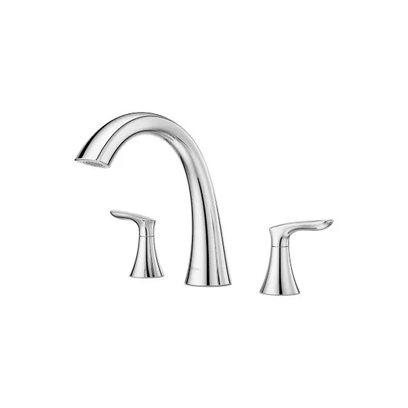 9-11/32" Metal Polished Chrome 2-Handle Weller Series Roman Tub Trim | PPFRT65WRC